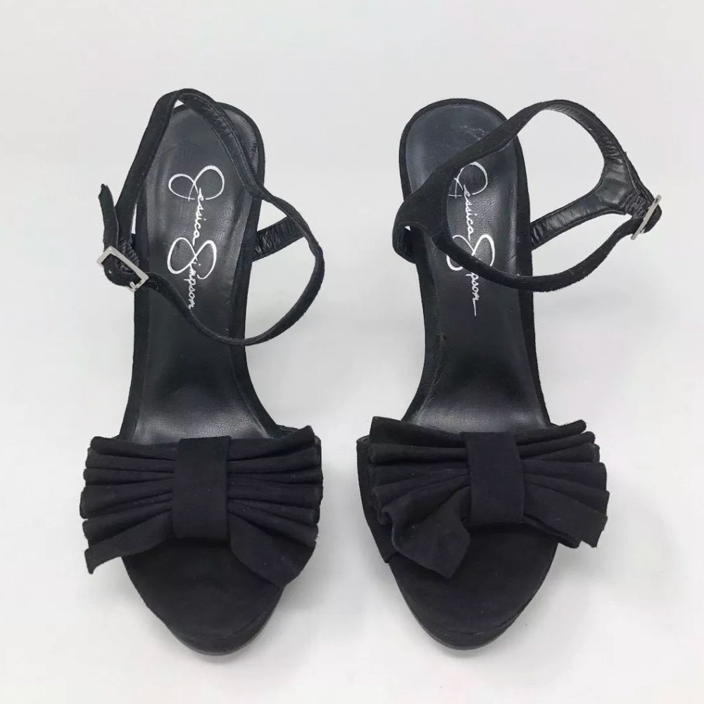 Jessica Simpson Velvet Sandals Platform Block Heel